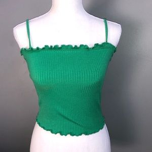 Celtic green ruffle tank top
